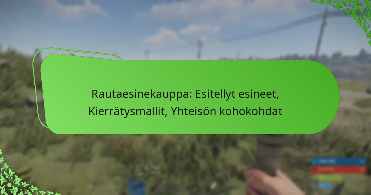 Rautaesinekauppa: Esitellyt esineet, Kierrätysmallit, Yhteisön kohokohdat