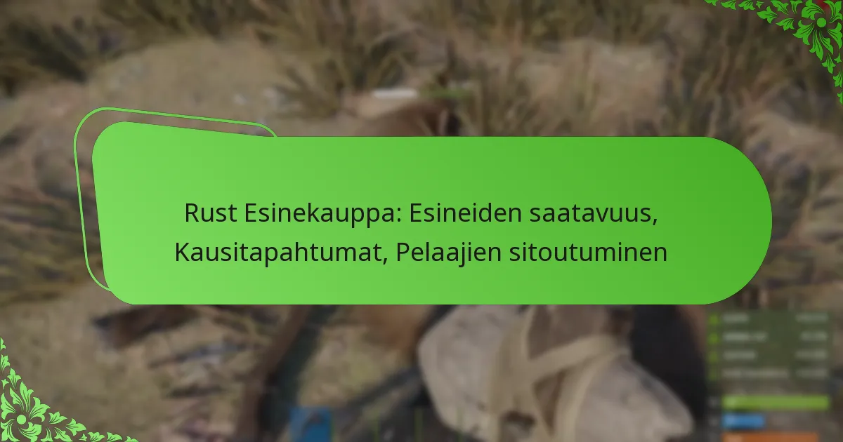 Rust Esinekauppa: Esineiden saatavuus, Kausitapahtumat, Pelaajien sitoutuminen