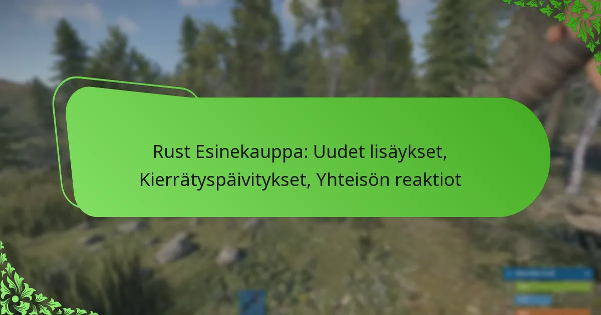 Rust Esinekauppa: Uudet lisäykset, Kierrätyspäivitykset, Yhteisön reaktiot