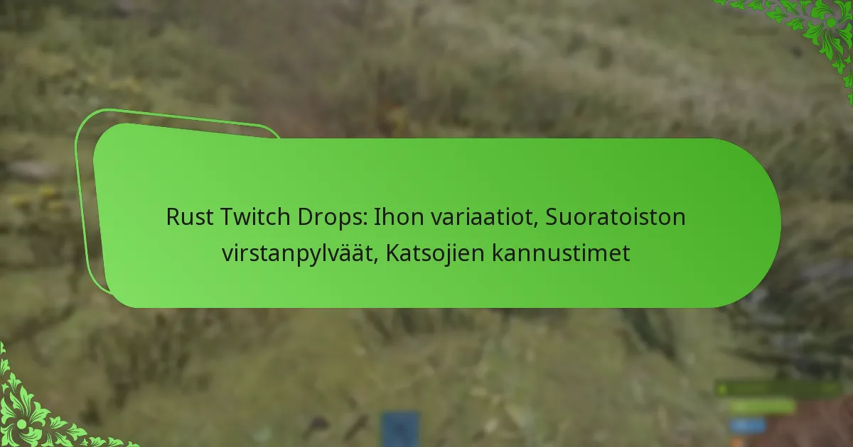 Rust Twitch Drops: Ihon variaatiot, Suoratoiston virstanpylväät, Katsojien kannustimet