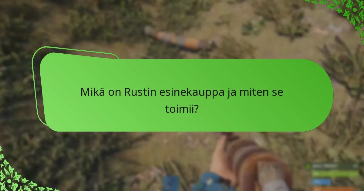 Mitkä esineet ovat rajoitetusti saatavilla Rustin esinekaupassa?