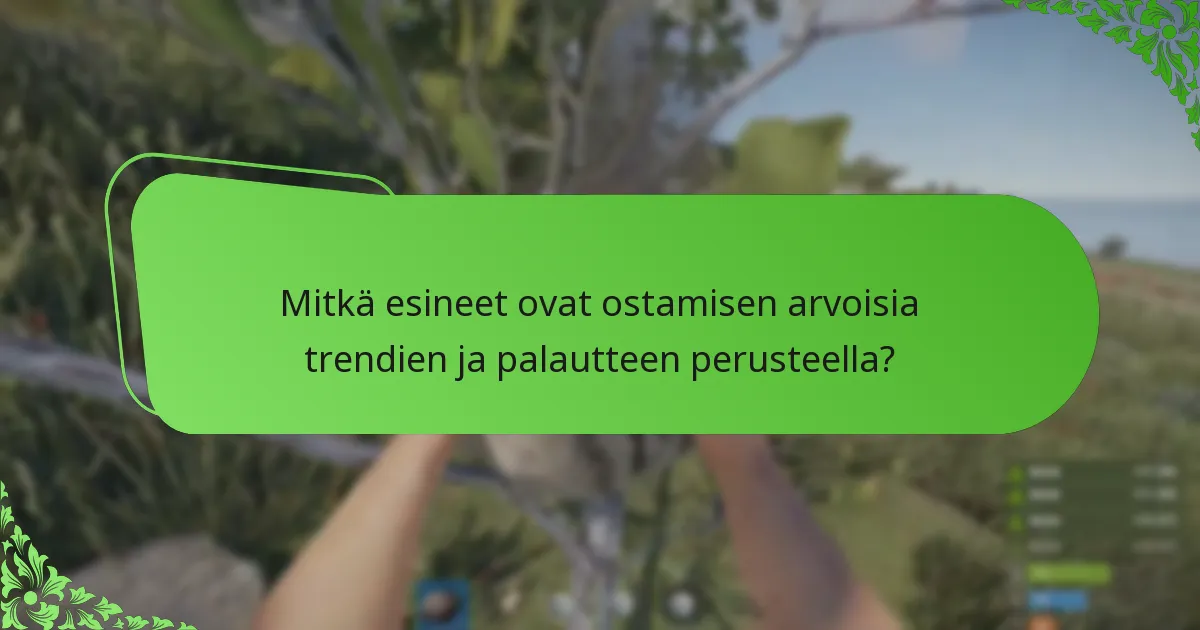 Mitkä esineet ovat ostamisen arvoisia trendien ja palautteen perusteella?