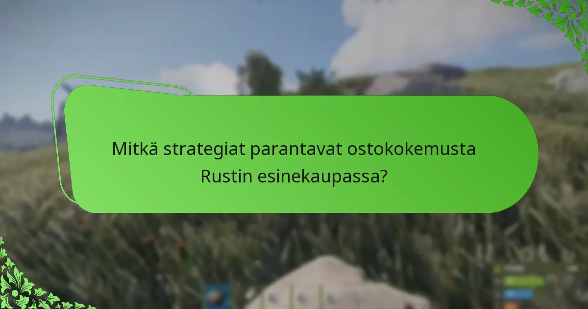 Mitkä strategiat parantavat ostokokemusta Rustin esinekaupassa?